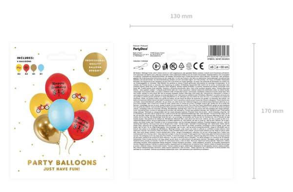 Latexballons - SET: Rennauto - je ø 30cm